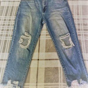 KanCan Mom Jeans Size 15 Busted Distressed Knees - NWOT